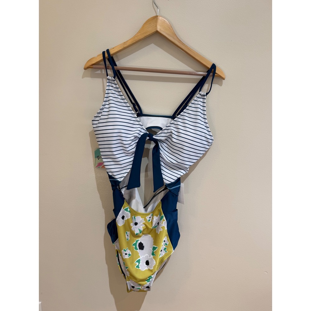 NWT Nani Swimwear Mara High Tide One Piece Cut Out Swimsuit XXL Mixed Print